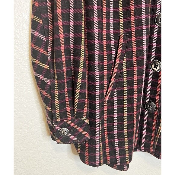 CABI Women's Plaid Button Front Neutral Multicolor Frontier Jacket Shacket MED - Picture 4 of 8
